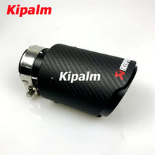 Load image into Gallery viewer, Universal Various Sizes Akrapovic Carbon Fibre Exhaust Muffler Tip Straight Matte + Black Coated