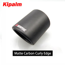 Load image into Gallery viewer, 1pcs Twill Weave Akrapovic Authentic 3K Carbon Fiber Cover Muffler Pipe Tip Cover Akrapovic Housing Car Universal Exhaust Pipe Carbon Fiber Case