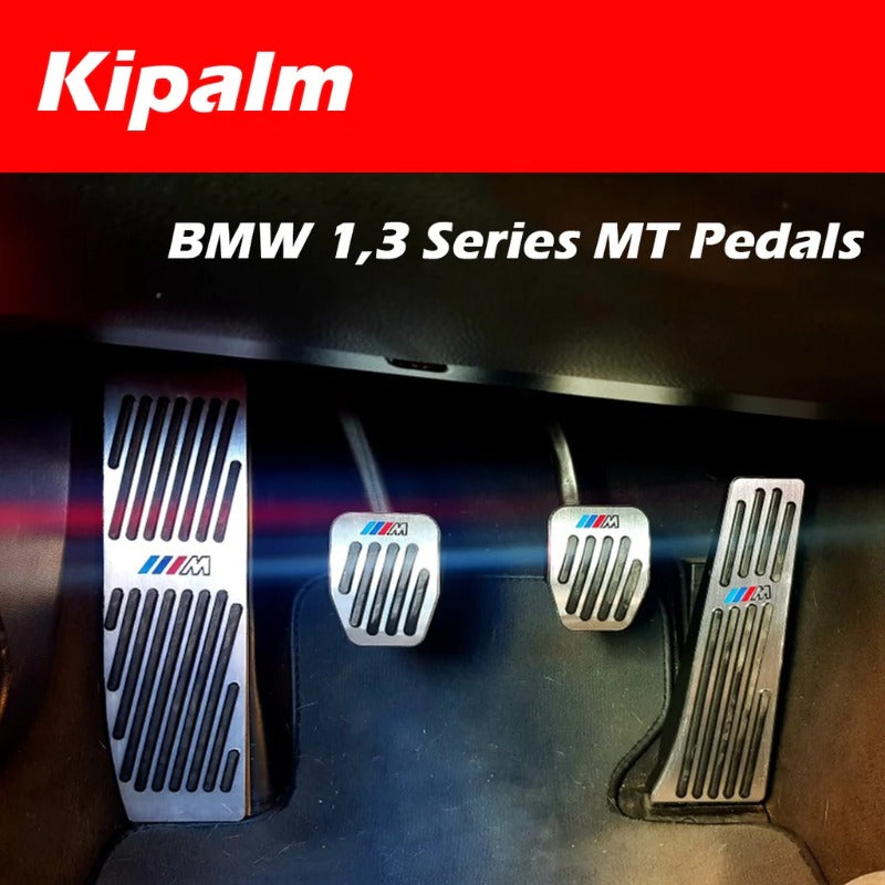 4PCS Car Throttle Silver Pedal for BMW 1 3 Series E46 E90 E91 E92 E93 E87 E88 with M Logo