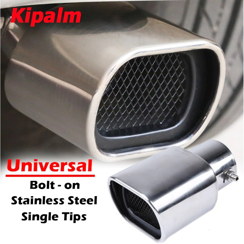 Universal Polished Stainless Steel Rectangular Exhaust Muffler Nozzle for Audi Benz VW BMW