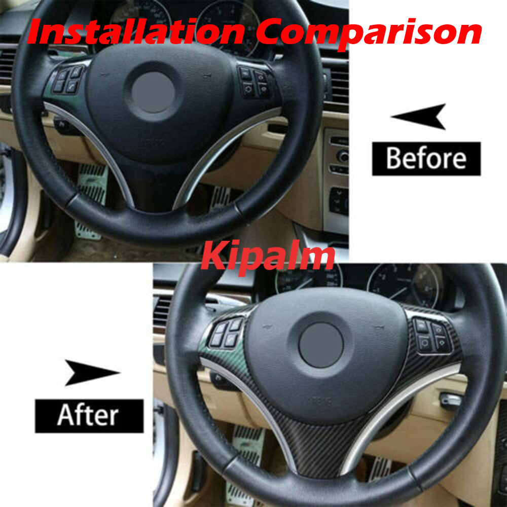 For BMW 3 Series E90 E92 2005-2012 Interior Accessories Carbon Fiber Steering Wheel Decoration