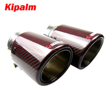 Load image into Gallery viewer, 1PC Universal Akrapovic Red Carbon Fiber Exhausts Tip Muffler Tail Pipe Tip For BMW BENZ AUDI VW