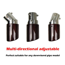 Load image into Gallery viewer, No Logo Angle Adjustable Exhaust Tip Curly Edge Red Carbon Fiber Muffler Tip for Toyota Honda Nissan