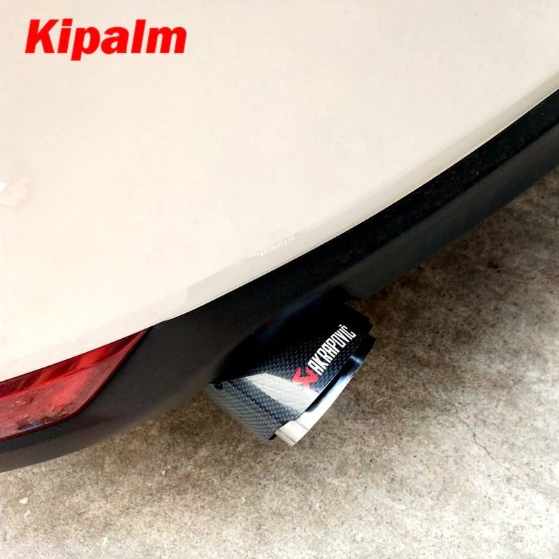 1PC Black Universal AK Logo Carbon Fiber Exhaust Muffler Tip for MAZAD CX-5 GOLF Exhaust Tips Free Shipping