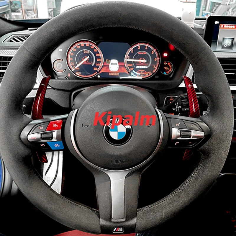 1SET Real Carbon Fiber Steering Wheel Shifter Paddle Extensions for BMW F Series X1 X2 X4 X5 X6 M2 competition 2018-2020