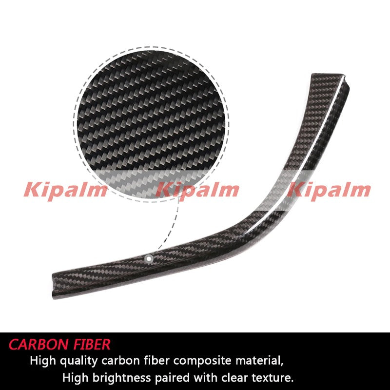 For BMW 2014-2018 LHD M3 M4 F80 F82 F83 Real Carbon Fiber Car Gear Shift Panel Side L  Strips Trim