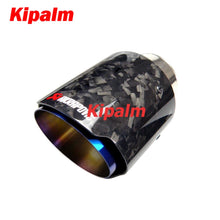 Load image into Gallery viewer, Kipalm Forged Carbon Fiber Exhaust Tip 304 Stainless Steel Twill Carbon Fiber Muffler Tips Fit for BMW X5 E70 E53