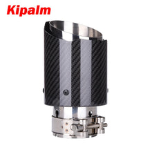 Load image into Gallery viewer, Carmon Glossy Carbon Fiber Muffler Tip Mirror-Polished Stainless Steel Exhaust Pipe Tail Pipe Muffler Tip