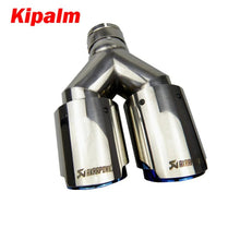 Load image into Gallery viewer, Car Universal Akrapovic Dual Burnt Blue Stainless Steel Exhaust Tip Double End Pipe for BMW BENZ VW Golf TOYOTA Left and Right