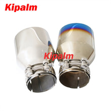 Load image into Gallery viewer, 1pcs Slanted Edge Burnt Blue sliver Stainless Steel Exhaust Tip Tail End Pipe Muffler Tips