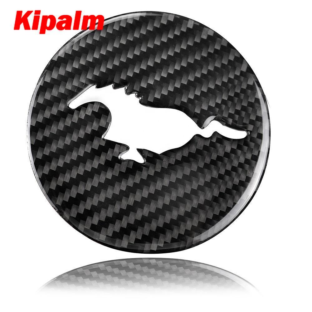 Mustang Real Carbon Fiber Steering Wheel Emblem for Ford Mustang Car Stickers Car-Styling 2015-2018 Mustang Stickers Accessories