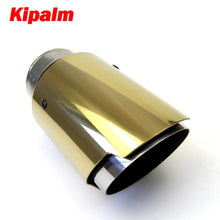 Load image into Gallery viewer, Car Universal Akrapovic Type Golden Stainless Steel Exhaust Tip End Pipe for  Mercedes Benz BMW Audi VW Golf Toyota Honda Parts