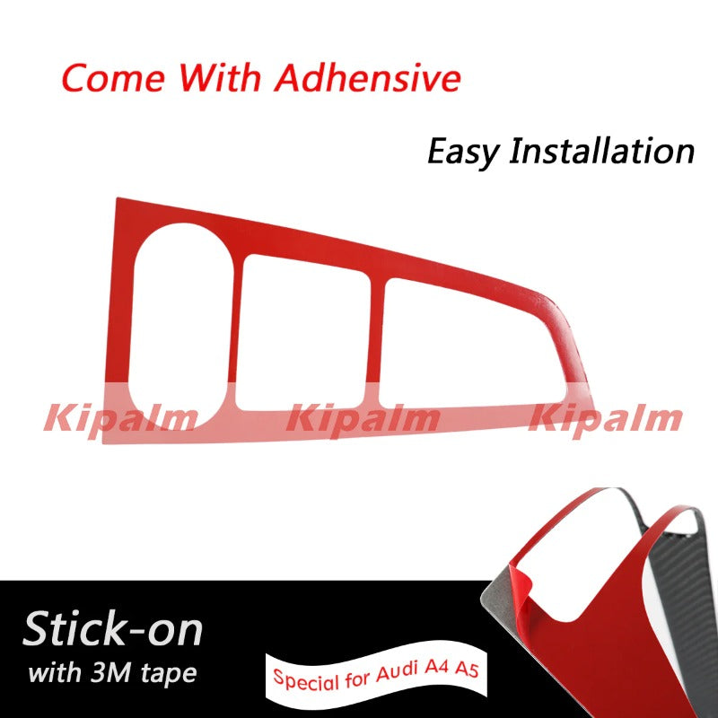 Car Carbon Fiber Gear Side Frame Gear Panel Decorative Sticker for Audi A4 A5