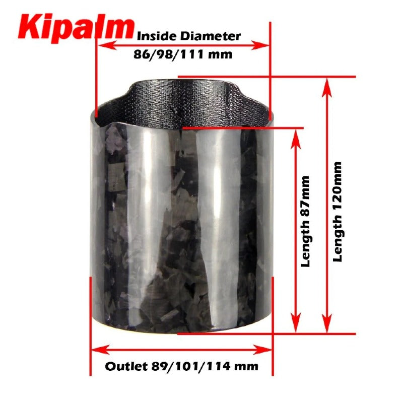 Kipalm Forged Carbon Fiber Akrapovic Authentic Cover Muffler Pipe Tip Cover Housing Car Universal Exhaust Case