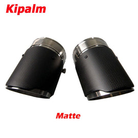 2PCS Carbon Fiber Pipe For Ford Explorer Kuga Escape Muffler Tips Car Exhaust Pipes AK Logo