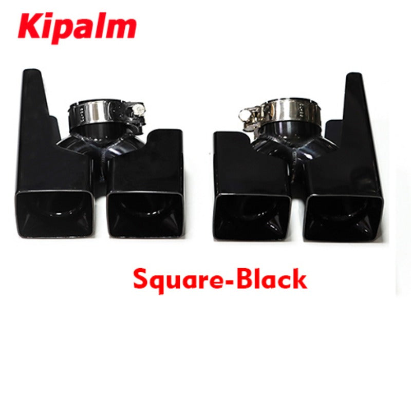1 Pair OEM Square round Outlet Satinless Steel Exhaust Pipe For Land Rover Defender 2020-2023