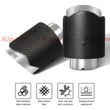 Load image into Gallery viewer, Car Universal Wavy Edge Sand Blasting Stainless Steel Matte Carbon Fiber Exhaut Tip for BENZ AUDI  TOYOTA HONDA