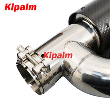 Load image into Gallery viewer, Dual Pipe h Style  Carbon Fiber + Stainless Steel Universal Auto Exhaust Muffler Tips Double End Pipe for BMW BENZ VW Golf