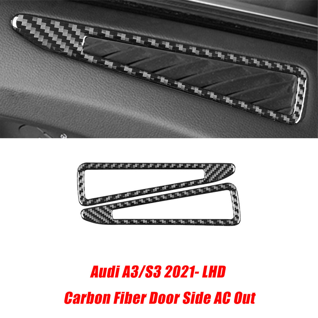 Car Carbon Fiber Interior Stickers for Audi A3 S3 2021-2022 LHD Decoration Frame Cover