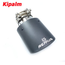 Load image into Gallery viewer, Car Universal Oval Curly Edge Remus Exhaust Tip Matter Carbon Fiber Exhaust Muffler Tail Pipe Ends for AUDI BMW BENZ VW