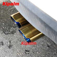 Load image into Gallery viewer, 1PC Universal Golden Dual Burnt Blue Stainless Steel Exhaust Tip Double End Pipe for BMW BENZ VW Golf TOYOTA