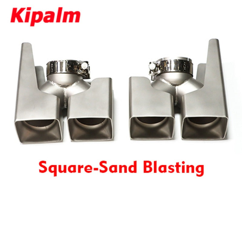 1 Pair OEM Square round Outlet Satinless Steel Exhaust Pipe For Land Rover Defender 2020-2023