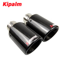 Load image into Gallery viewer, Car Universal Curly Edge Akrapovic Carbon Fiber Exhausts Tip Muffler Tail Pipe For BMW BENZ AUDI VW