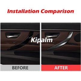 Car Interior F30 F32 F34 F35 F36 Carbon Fiber Inside Door Handle Sticker For BMW