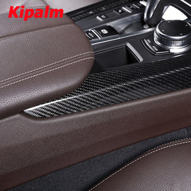 For BMW X5 X6 2014-2018 Carbon Car Interior Center Console Gear Shift Panel Frame Cover Trim Strips
