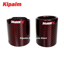 Load image into Gallery viewer, Akrapovic Logo Car Universal Exhaust Pipe Red and Twill Carbon Fiber Cover Exhaust Muffler Pipe Tip case Exhaust Tip housing