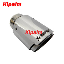 Load image into Gallery viewer, 1pcs Civic 8 Hollow AK Logo Slanted Cutting Edge Sliver Stainless Steel Exhaust Tip Tail End Pipe Muffler Tips Accord 8