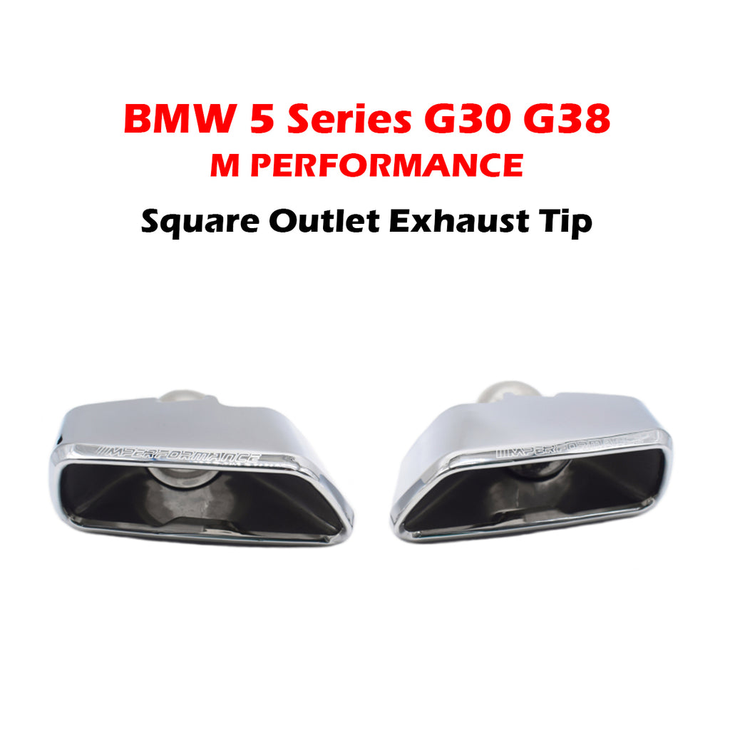1 Pair Square Exhaust Dual Muffler Pipe For BMW M Performance 5 Series G30 G38 Stainless Steel Rear Tail Tips