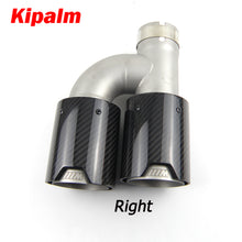 Load image into Gallery viewer, Kipalm h Style Dual Carbon Fiber Sanding Polished Stainless Steel  M performance Exhaust Tips End Pipes Matte Muffler tips fit for Modified BMW