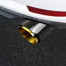 Load image into Gallery viewer, Car Universal Golden Inner Pipe Glossy Black Twill Carbon Fiber Exhaust Muffler Tip Tail Pipe For BMW BENZ AUDI Car Accessories