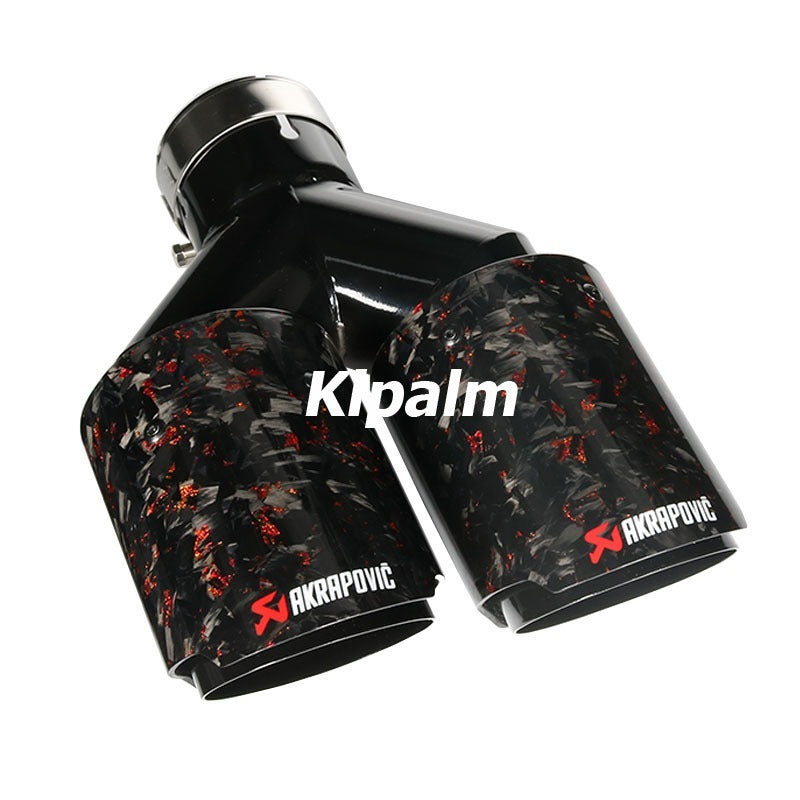 DPUK Gloss Black Carbon Fibre Style Stainless Steel Exhaust Tips – Akrapovic Style – 2 Pack