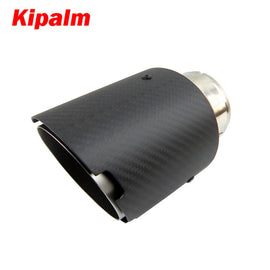 Kipalm Car Straight Edge Sand Blasting Stainless Steel Four Slots Matte Cover Carbon Fiber Exhaust Tip Muffler Tip