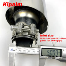 Load image into Gallery viewer, New Style Stainless Steel Car Universal Exhaust System End Pipe Car Exhaust Tip Dual Wall Angle Cut Outlet 110mm