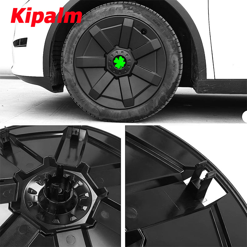 4PCS Replacement Tesla 19''  Matte Black Wheel Cover Cap Model Y Full Cover Car Hubcaps