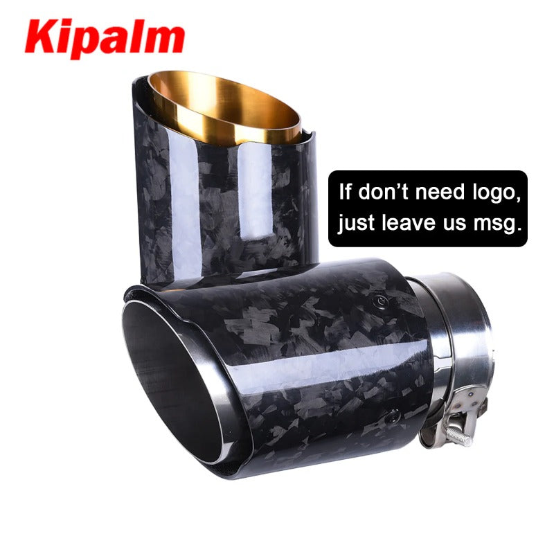 Kipalm Forged Carbon Fiber Akrapovic Authentic Cover Muffler Pipe Tip Car Universal Exhaust Pipe TailPipe