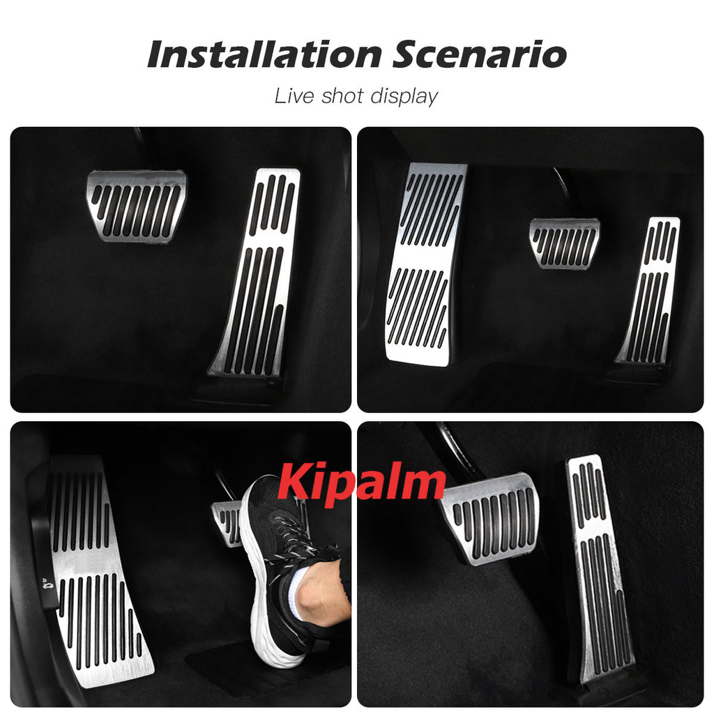 No Drill Gas Brake Pedal For BMW NEW 3 Series G20  Auto Aluminum gas accelerator  brake and foot rest pedals LHD AT With M logo