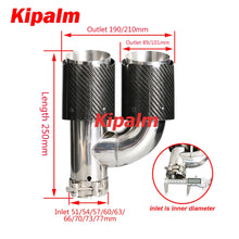 Load image into Gallery viewer, Dual Pipe h Style  Carbon Fiber + Stainless Steel Universal Auto Exhaust Muffler Tips Double End Pipe for BMW BENZ VW Golf