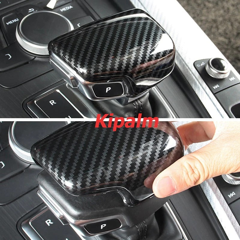 1PC Dry Carbon Fiber Gear Shift Knob Head Cover for Audi A4 B9 A5 Q5 Q7 RHD Car Interior Accessories Modify