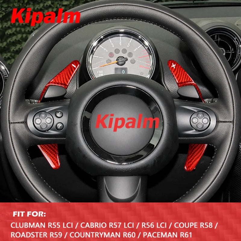 Carbon Fiber Steering Wheel Gear Shift Paddle Cover for MINI R56 R57 R58 R59 R60 R61