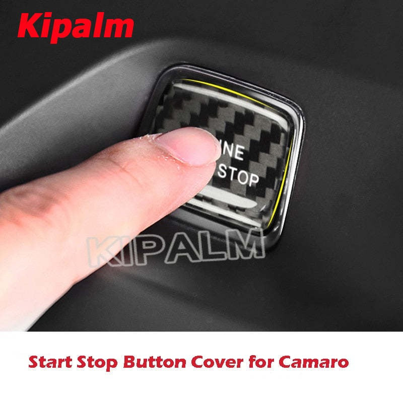 1 Piece Camaro 2016-2019 Carbon Fiber Car Ignition Device Button Engine Start Stop Switch Sticker