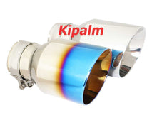 Load image into Gallery viewer, 1pcs Slanted Edge Burnt Blue sliver Stainless Steel Exhaust Tip Tail End Pipe Muffler Tips