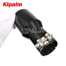 Load image into Gallery viewer, 1 Piece Car Universal Black Coated Stainless Steel Exhaust Pipe Muffler Tips for Audi VW Golf BMW Toyota Honda Parts