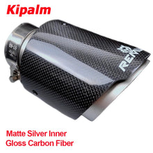 Load image into Gallery viewer, Universal Remus Sport Carbon Fiber Exhaust Muffler Tips Matte Silver Tail Pipe for BMW AUDI GOLF MAZDA