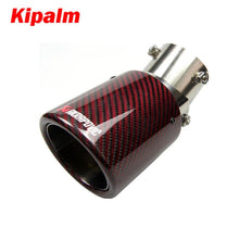 Load image into Gallery viewer, Kipalm Red Angle Adjustable Akrapovic Tips Carbon Fibre Car Exhaust Pipe Curly Edge muffler for Kicks Livina Juke Sentra Teana