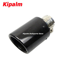 Load image into Gallery viewer, 1PCS Universal Glossy Carbon Fiber + 304 Stainless Steel Akrapovic Style Car Exhaust Muffler Tip Without Logo