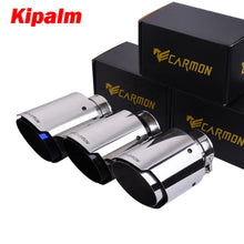 Load image into Gallery viewer, Carmon Car Universal Stainless Steel Exhaust Tip Burnt Blue Muffler for BMW BENZ Audi VW Golf car exhaust muffler